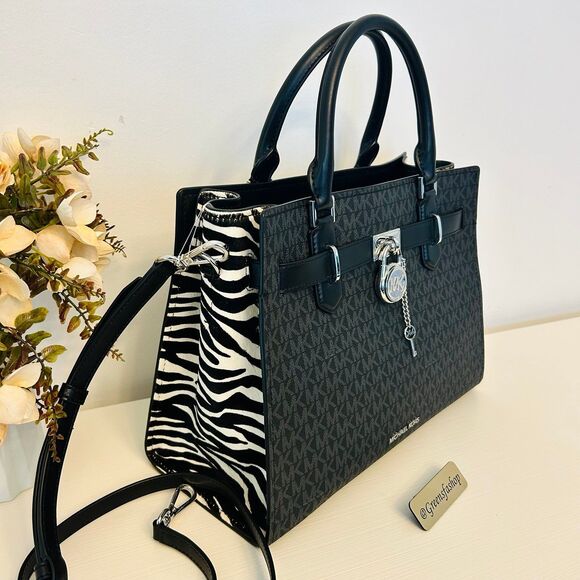 Michael Kors Purse Hamilton Medium Leather Satchel Camel - Picture 4 of 10